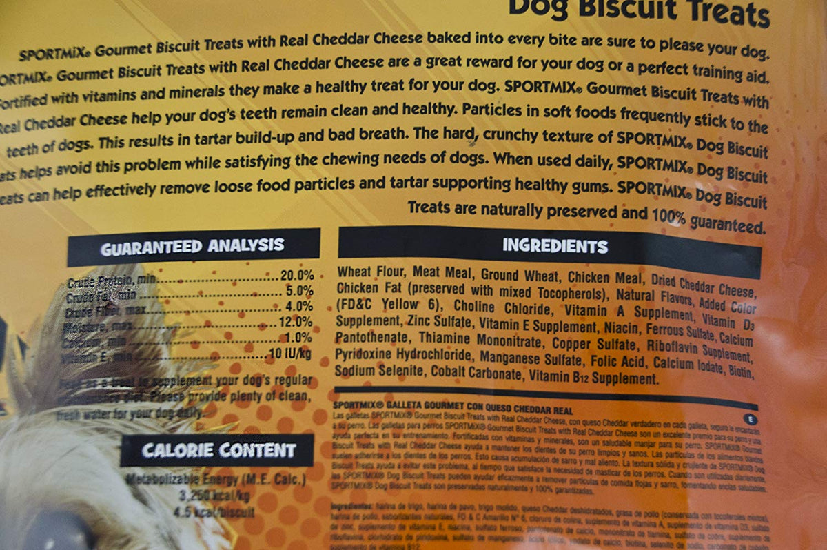 Sportmix Wholesomes Gourmet Biscuit With Real Cheddar Cheese Grain Free Dog Treats, 3 Lb.