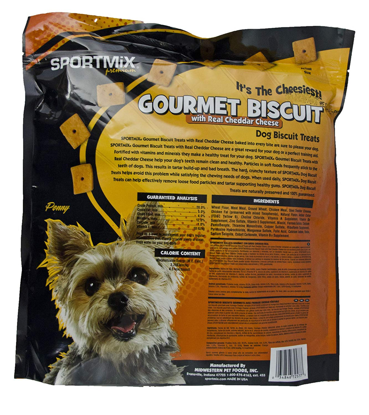 Sportmix Wholesomes Gourmet Biscuit With Real Cheddar Cheese Grain Free Dog Treats, 3 Lb.