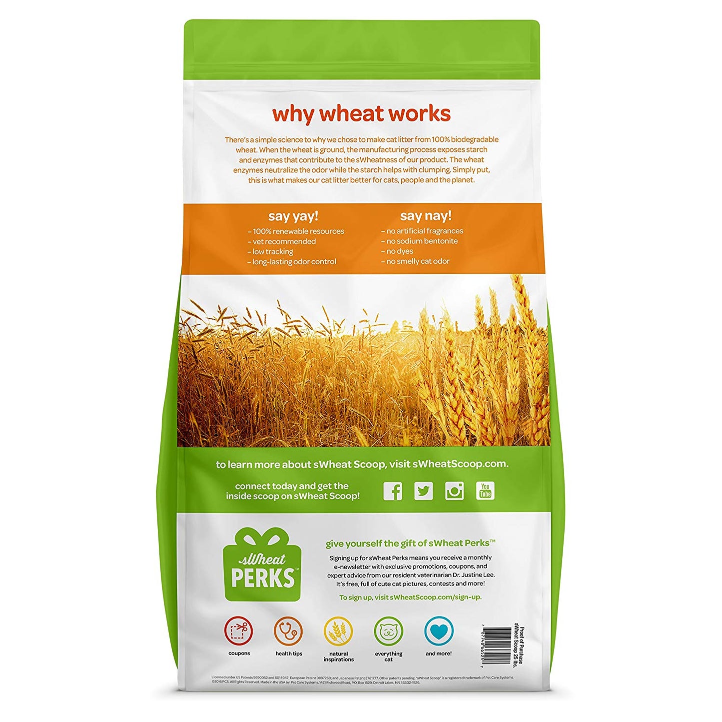 sWheat Scoop Multi-Cat All-Natural Clumping Cat Litter