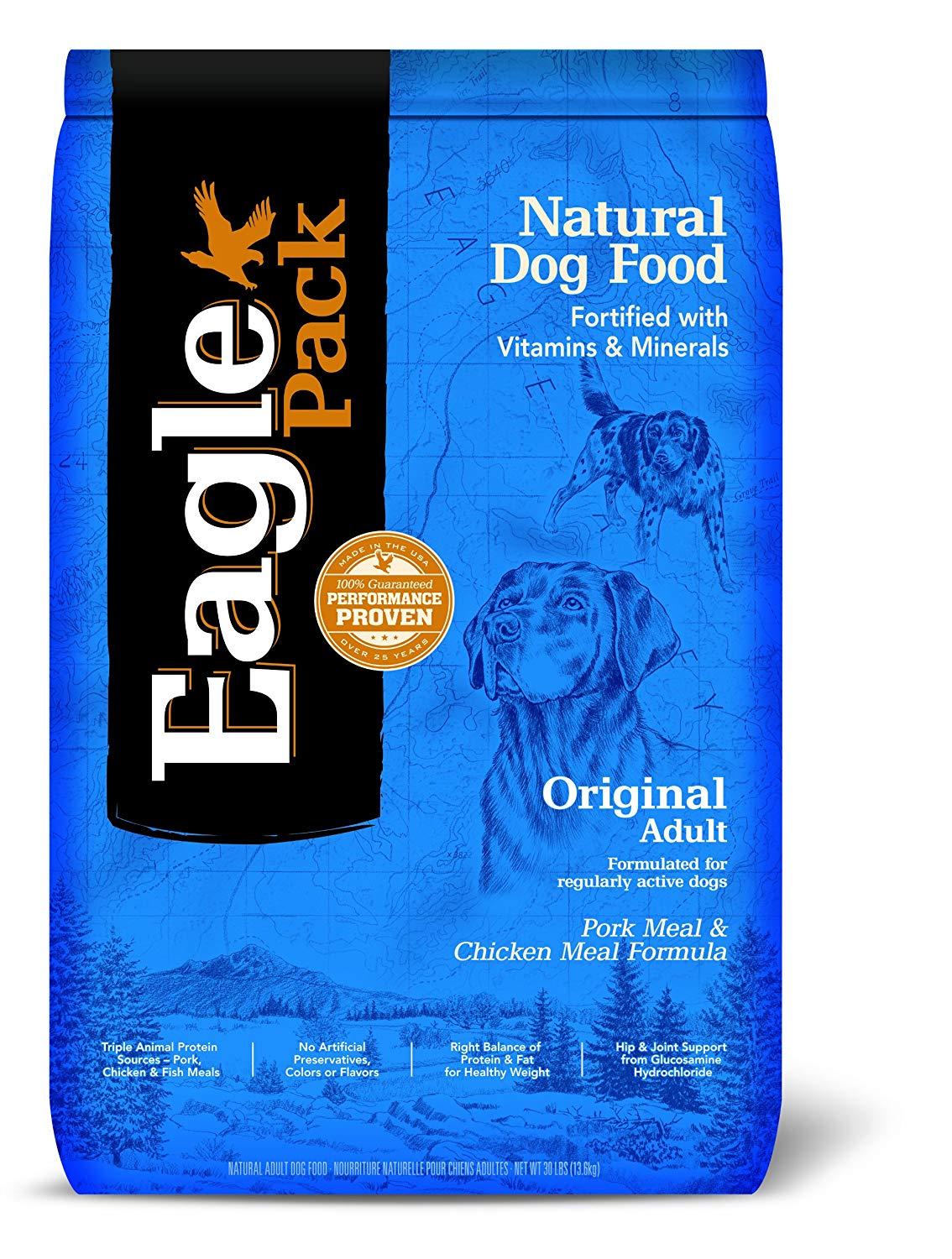Eagle Pack Natural Pet Food, Formule d'origine de repas de porc pour adultes et de poulet pour chiens, sac de 30 livres