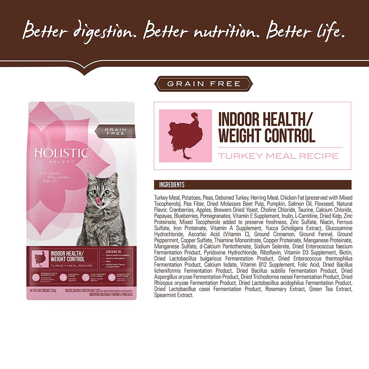Holistic Select Natural Grain Free Dry Cat Food, Indoor