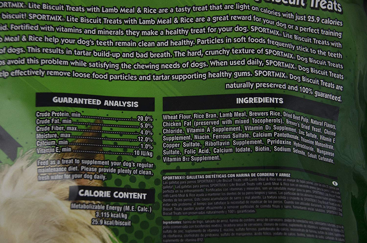 Sportmix Wholesomes Lite Biscuit With Lamb Meal Grain Free Dog Treats, 3 Lb.