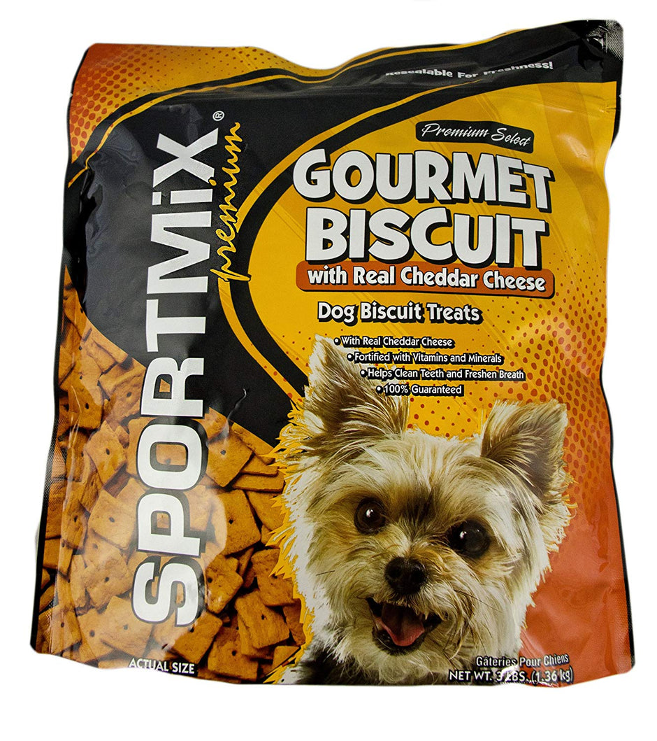 Sportmix Wholesomes Gourmet Biscuit With Real Cheddar Cheese Grain Free Dog Treats, 3 Lb.