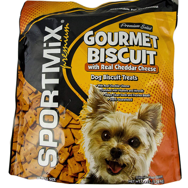 Sportmix Wholesomes Biscuit gastronomique avec un vrai cheddar Grain Gree Dog Treats, 3 lb.