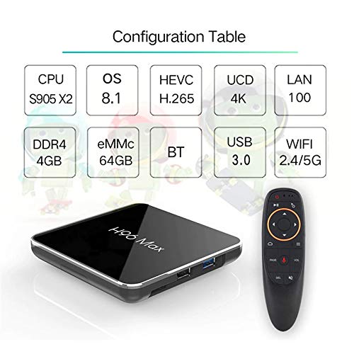 H96 MAX X2 Amlogic S905X2 4GB RAM 64GB ROM 5G WiFi USB 3.0 4K Android 8.1 Voice Control TV Box