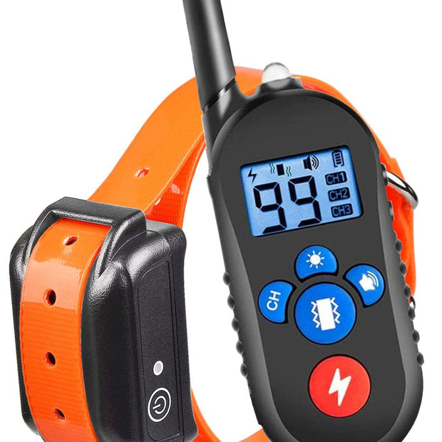 Dog Training Collar, Dog Shock Collar with Remote 2500ft Range with Beep Vibra Shock LED Light, Waterproof IPX7 Electric Dog Bark Collar for Medium Large Dogs