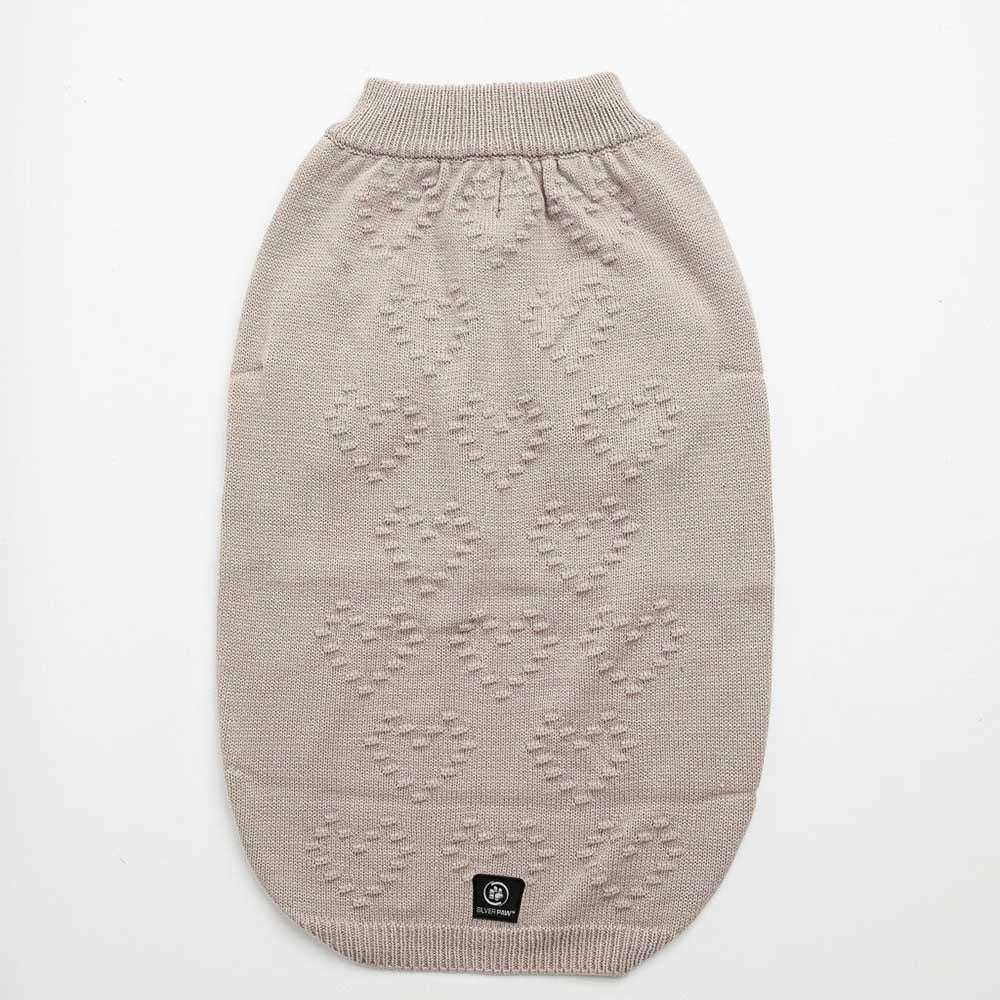 Sweater - Pom Pom Heart - Tan