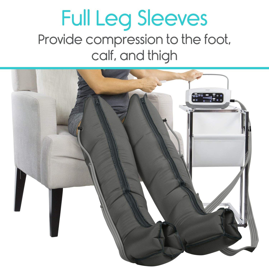 Sequential Compression Device - Leg Pump Machine for Lymphedema, Circulation & Swelling - Intermittent Pneumatic SCD Air Therapy Recovery with Full Massage Boots